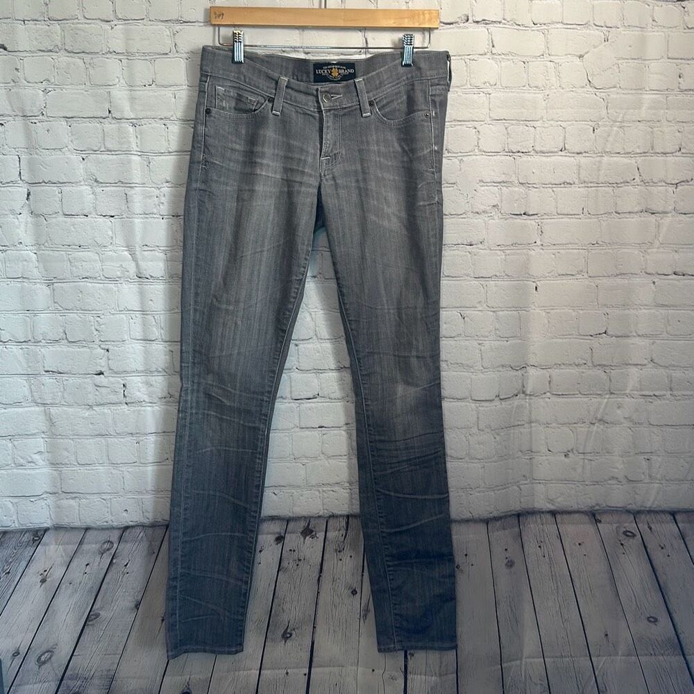 Lucky Brand Zoe Skinny Jeans Womens‎ 6 28 Grey Low Rise Stretch Denim Pants